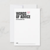 Roze ballon Baby shower mammie Advice Card Kaart (Voorkant)