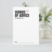 Roze ballon Baby shower mammie Advice Card Kaart (Staand voorkant)