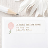 Roze ballon Baby shower Return Address Label (Insitu)