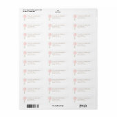 Roze ballon Baby shower Return Address Label (Full Sheet)