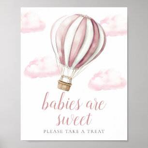 Roze Ballon Baby Shower Zoete Favorieten Bord Poster