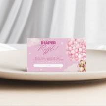 Roze Ballon Beer Luier Raffle Meisje Baby shower