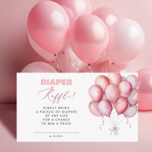 Roze Ballon Beer Luier Raffle Meisje Baby shower