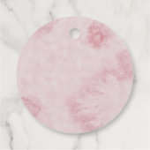 Roze ballon botanische bladeren Baby shower Bedankjes Labels (Achterkant)