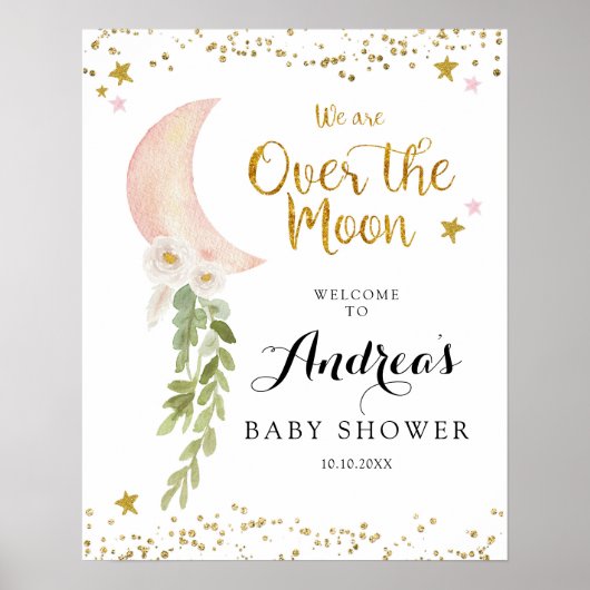 Roze ballon boven het bewegings-welkomstteken poster (Voorkant)