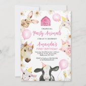 Roze Ballon Daisy Boerderij Verjaardag Kaart (Voorkant)