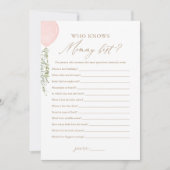 Roze ballon die mama kent beste Baby shower spel Kaart (Voorkant)