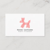 Roze Ballon Dier Party Planner Visitekaartje (Voorkant)