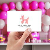 Roze Ballon Dier Party Planner Visitekaartje