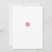Roze ballon doop & 1e verjaardag gouden script kaart (Achterkant)