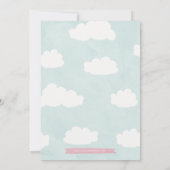 Roze ballon eerste verjaardag foto uitnodiging (Achterkant)