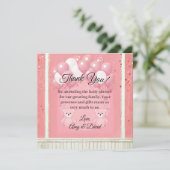 Roze ballon en teddybeer bedankkaart (Staand voorkant)