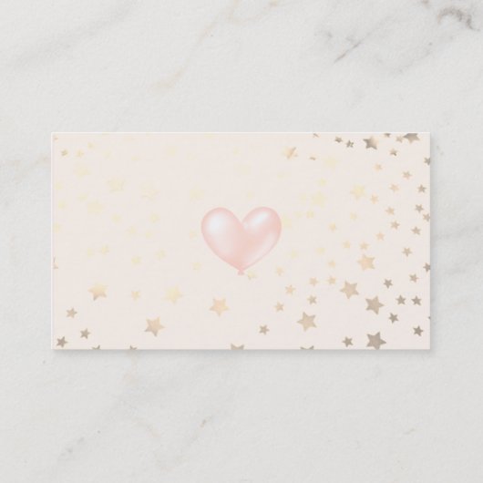 Roze ballon en Visitekaartje van sterren (Achterkant)