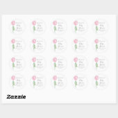 Roze ballon Eucalyptus Baby shower Ronde Sticker (Vel)