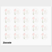 Roze ballon Eucalyptus Baby shower Ronde Sticker (Vel)