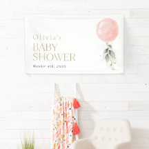 Roze ballon, Eucalyptus, Baby shower Welkom