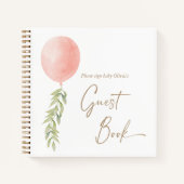 Roze ballon Eucalyptus Foliage Guest Book Notitieboek (Voorkant)