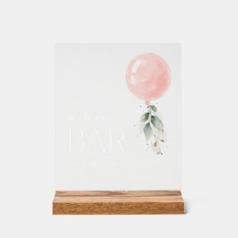 Roze ballon, Eucalyptus, Greenery, Momosa Bar Acryl Bord