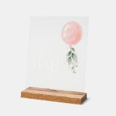 Roze ballon, Eucalyptus, Greenery, Momosa Bar Acryl Bord (Hoek)