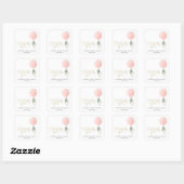 Roze ballon, Eucalyptus, Griekenland, Baby shower Vierkante Sticker (Vel)