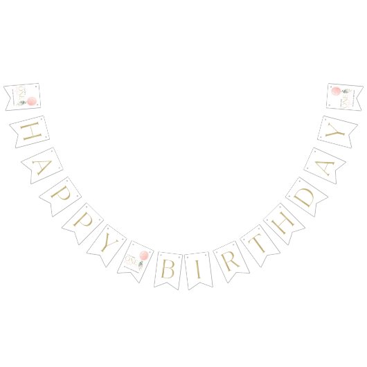 Roze ballon, eucalyptus, groen, eerste verjaardag vlaggetjes (Alle)