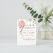 Roze Ballon Floral Eucalyptus Baby shower boeken Informatiekaartje (Staand voorkant)
