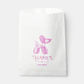 Roze Ballon Hond Verjaardag Favoriet Tas Bedankzakje (Voorkant)