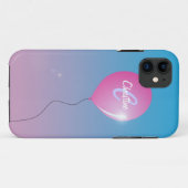 Roze ballon in sky inspirerend Name Monogram Case-Mate iPhone Case (Achterkant (horizontaal))