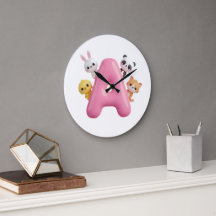 Roze ballon letter A bosdieren kids 