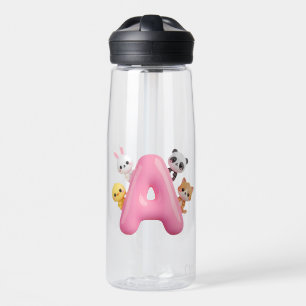 Roze ballon letter A CamelBak 25oz fles