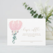 Roze Ballon Luier Raffle Ticket Kaart (Staand voorkant)