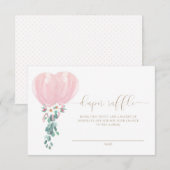 Roze ballon luiers Tombola kaartje Kaart (Voorkant / Achterkant)