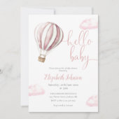 Roze Ballon Meisje QR Code Foto Baby shower Kaart (Voorkant)
