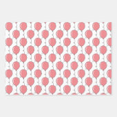 Roze ballon meisjes verjaardag inpakpapier vel (Voorkant)