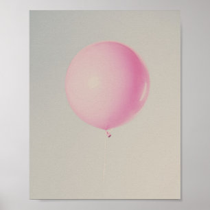 Roze ballon minimalistische fotografie poster