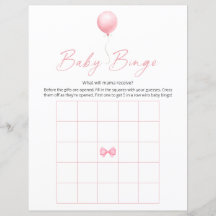 Roze Ballon Modern Baby Douche Bingogame