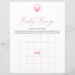 Roze Ballon Modern Baby Douche Bingogame