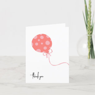 Roze ballon nieuwe baby dank je wel bedankkaart