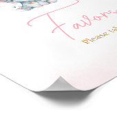 Roze ballon olifant Baby shower gunsten Poster (Hoek)