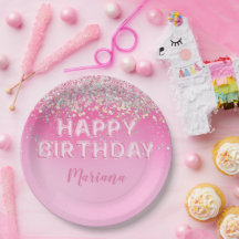 Roze ballon ombre verjaardagsfeestje