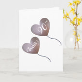 roze ballon op maat van 90e verjaardag kaart (Gele Bloem)