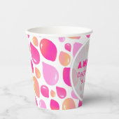 Roze ballon Patroon Baby Girl Baby shower Papieren Bekers (Voorkant)