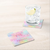 Roze Ballon Regenboog Verjaardagsfeest Kartonnen Onderzetters (Insitu)