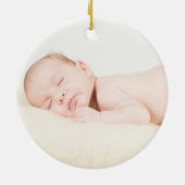 Roze ballon Teddy Bear Baby Eerste Kerstmis Keramisch Ornament (Achterkant)