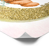 Roze ballon Teddy Bear Baby shower Welkomstteken Poster (Hoek)