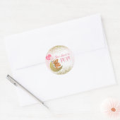 Roze ballon Teddy Bear Classic Round Sticker (Envelop)