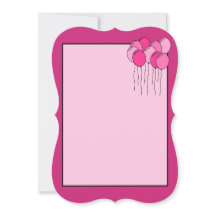 Roze ballon uitnodigen