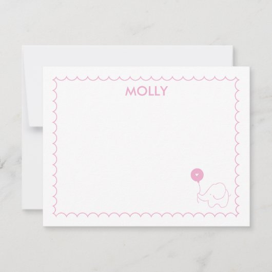 Roze ballon | Vaste opmerking Notitiekaartje (Voorkant)