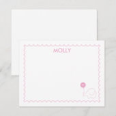 Roze ballon | Vaste opmerking Notitiekaartje (Voorkant / Achterkant)