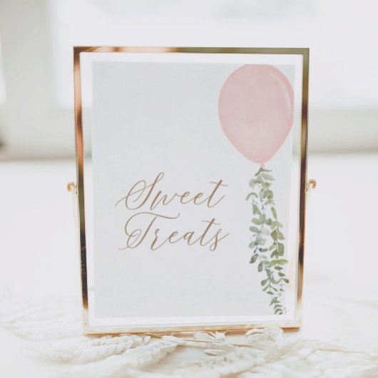 Roze Ballon Verjaardag Sweet Treats Teken Poster